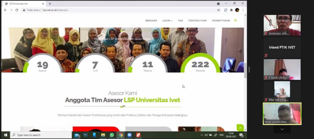 Lembaga Sertifikasi Profesi Universitas Ivet adakan Koordinasi Pengoprasian Sistem Penilaian Uji Kompetensi
